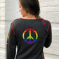 Rainbow Peace Sign Back Henley